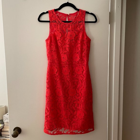 J. Crew Dresses & Skirts - Orange lace floral dress - J. Crew